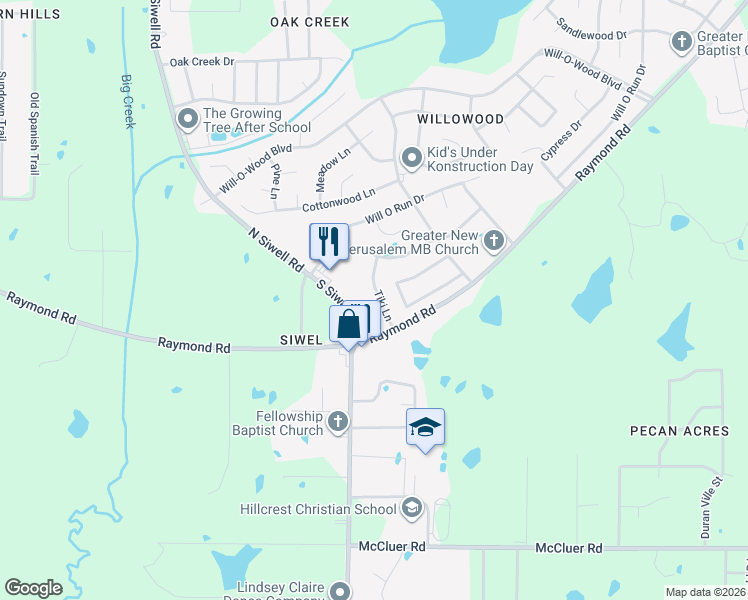 map of restaurants, bars, coffee shops, grocery stores, and more near 5544 Tiki Lane in Jackson