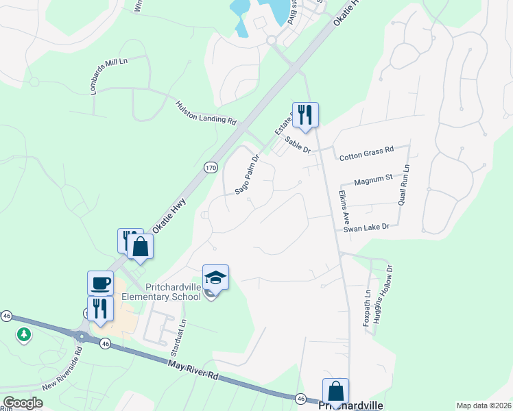 map of restaurants, bars, coffee shops, grocery stores, and more near 56 Isle Of Palms East in Bluffton