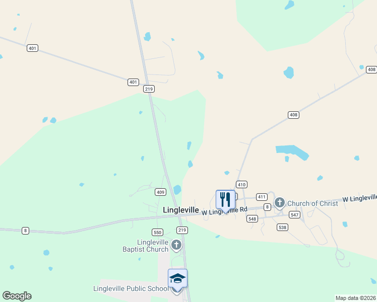 map of restaurants, bars, coffee shops, grocery stores, and more near 22598 Farm to Market Road 219 in Stephenville