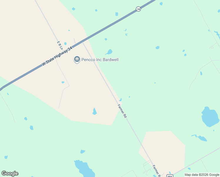 map of restaurants, bars, coffee shops, grocery stores, and more near 369 Farmer Road in Ennis