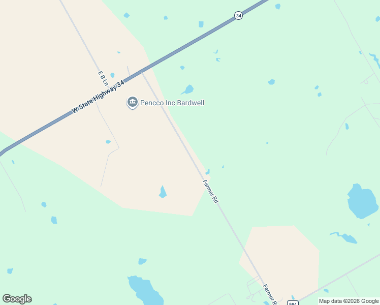map of restaurants, bars, coffee shops, grocery stores, and more near 369 Farmer Road in Ennis