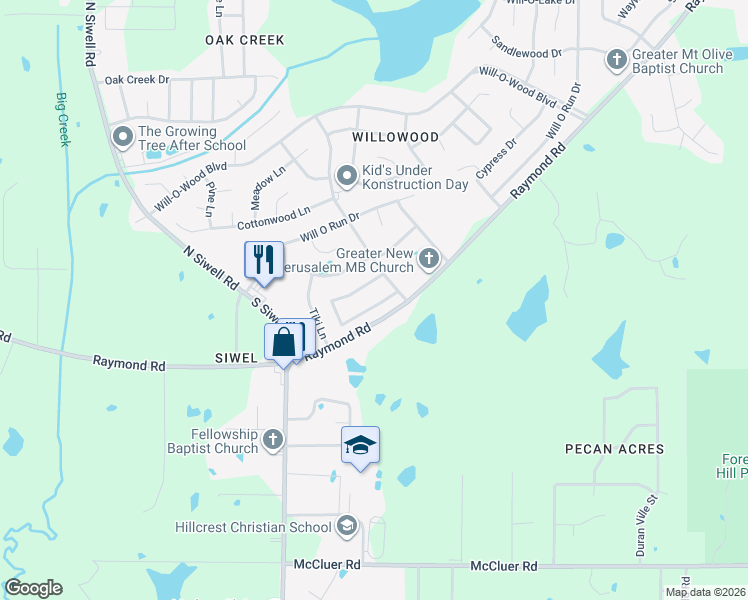 map of restaurants, bars, coffee shops, grocery stores, and more near 4374 Redwood Circle in Jackson
