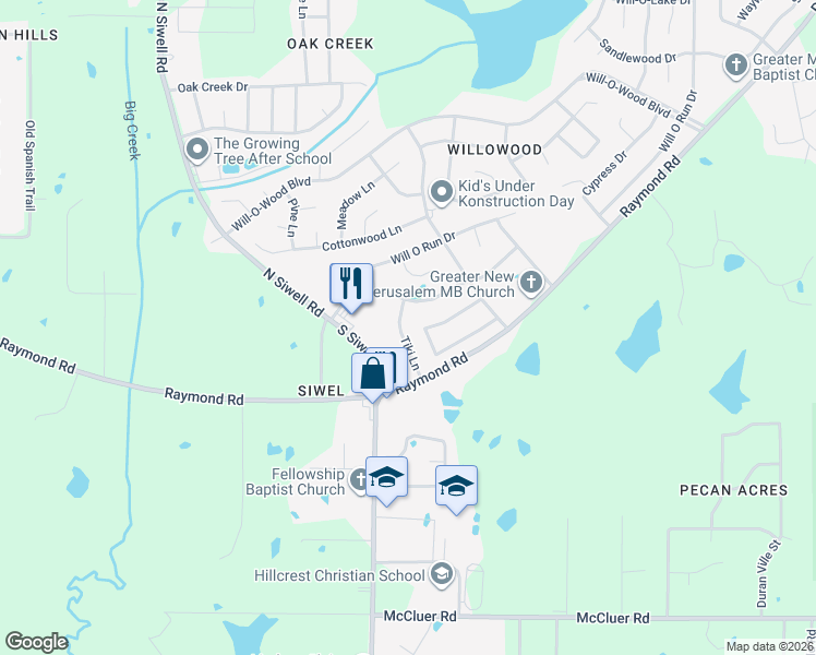 map of restaurants, bars, coffee shops, grocery stores, and more near 5544 Tiki Lane in Jackson