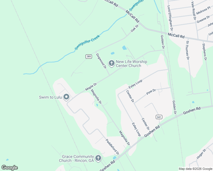 map of restaurants, bars, coffee shops, grocery stores, and more near 117 Maple Drive in Rincon