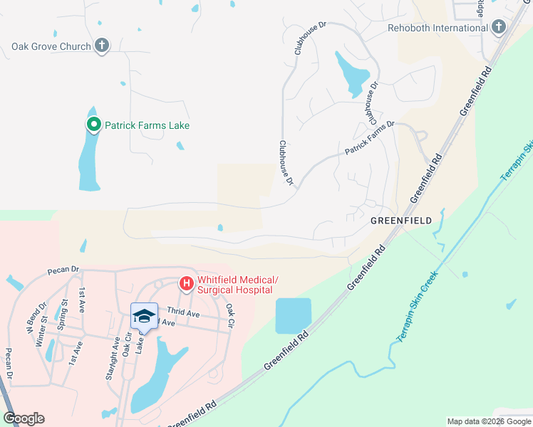 map of restaurants, bars, coffee shops, grocery stores, and more near 522 Patrick Farms Drive in Pearl