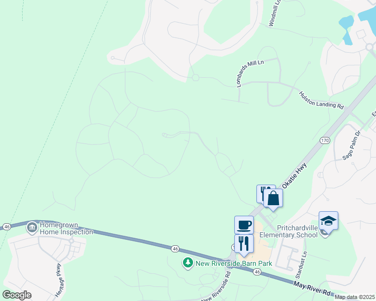 map of restaurants, bars, coffee shops, grocery stores, and more near 25 Carolina Oaks Avenue in Bluffton
