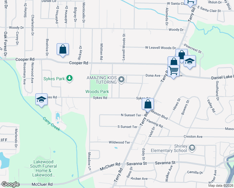 map of restaurants, bars, coffee shops, grocery stores, and more near 293 Mikell Street in Jackson