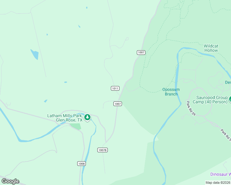 map of restaurants, bars, coffee shops, grocery stores, and more near 3765 County Road 1007 in Glen Rose