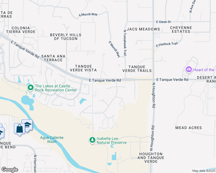 map of restaurants, bars, coffee shops, grocery stores, and more near 10021 East Prairie Dog Lane in Tucson