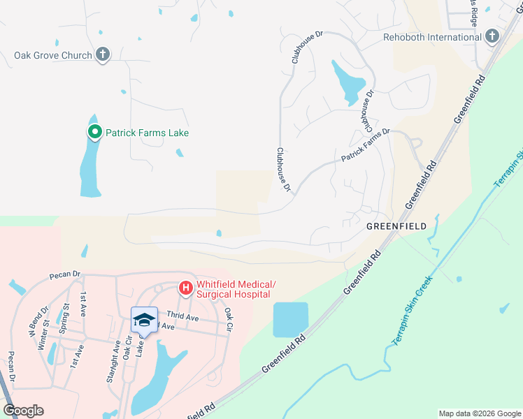 map of restaurants, bars, coffee shops, grocery stores, and more near 522 Patrick Farms Drive in Pearl
