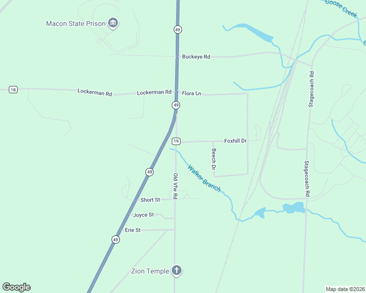 map of restaurants, bars, coffee shops, grocery stores, and more near 40 Foxhill Drive in Oglethorpe