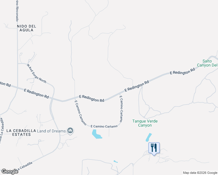map of restaurants, bars, coffee shops, grocery stores, and more near 13945 East Redington Road in Tucson