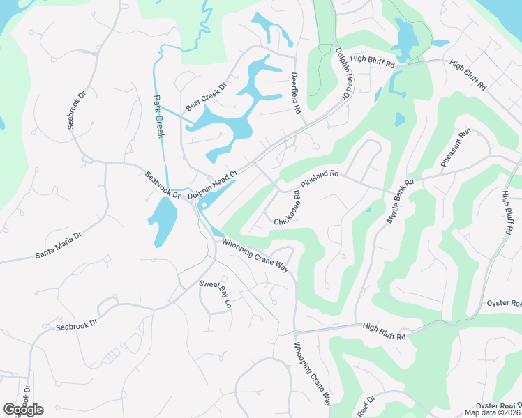 map of restaurants, bars, coffee shops, grocery stores, and more near 14 Myrtle Warbler Road in Hilton Head Island