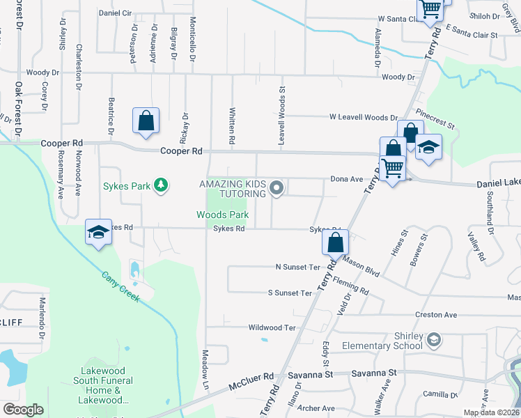 map of restaurants, bars, coffee shops, grocery stores, and more near 3553 Exchange Drive in Jackson