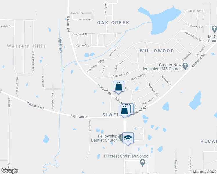 map of restaurants, bars, coffee shops, grocery stores, and more near 2750 North Siwell Road in Jackson