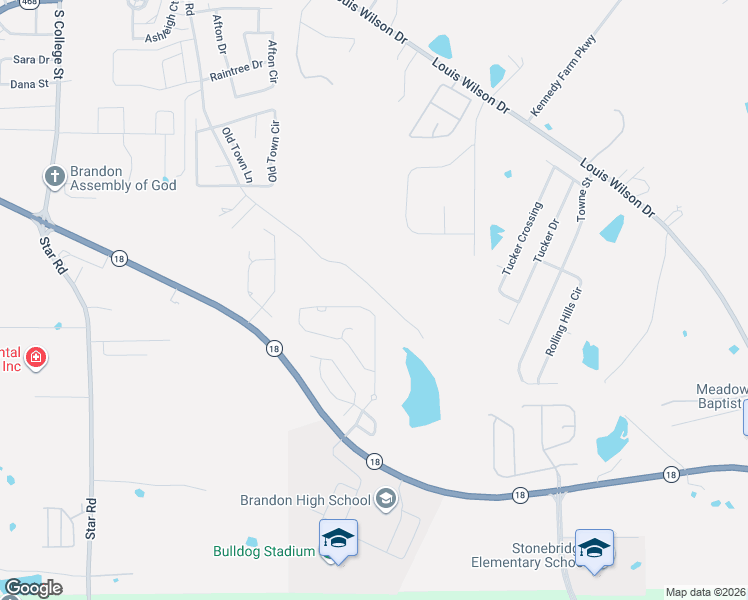 map of restaurants, bars, coffee shops, grocery stores, and more near 139 Provonce Park in Brandon