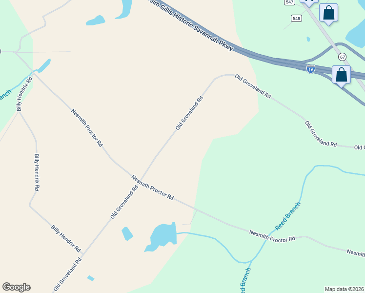 map of restaurants, bars, coffee shops, grocery stores, and more near 4600 Old Groveland Road in Nevils