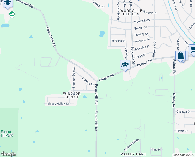 map of restaurants, bars, coffee shops, grocery stores, and more near 1256 Cooper Road in Jackson