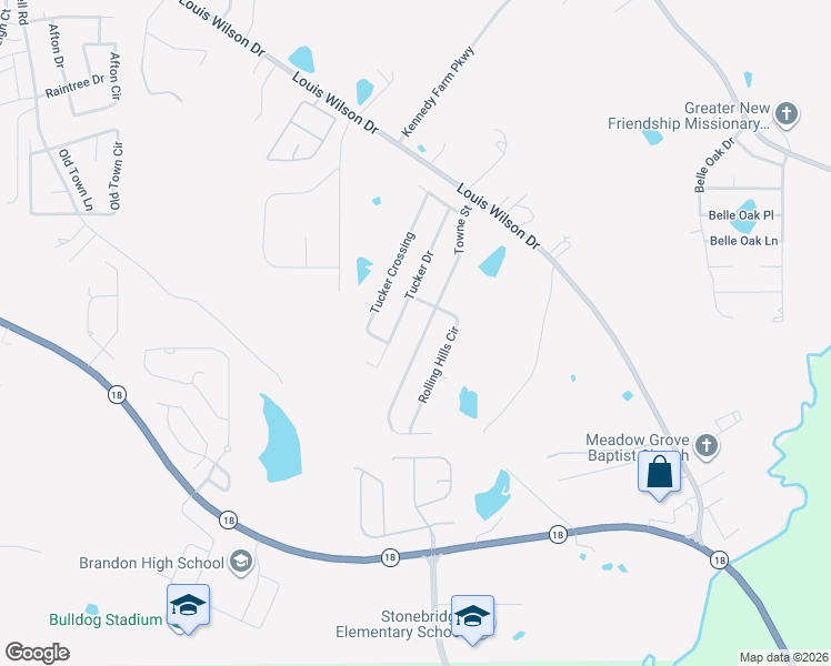 map of restaurants, bars, coffee shops, grocery stores, and more near 328 Towne Street in Brandon