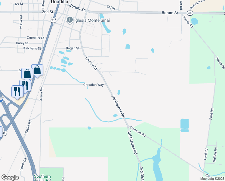map of restaurants, bars, coffee shops, grocery stores, and more near 9486 3rd District Road in Unadilla