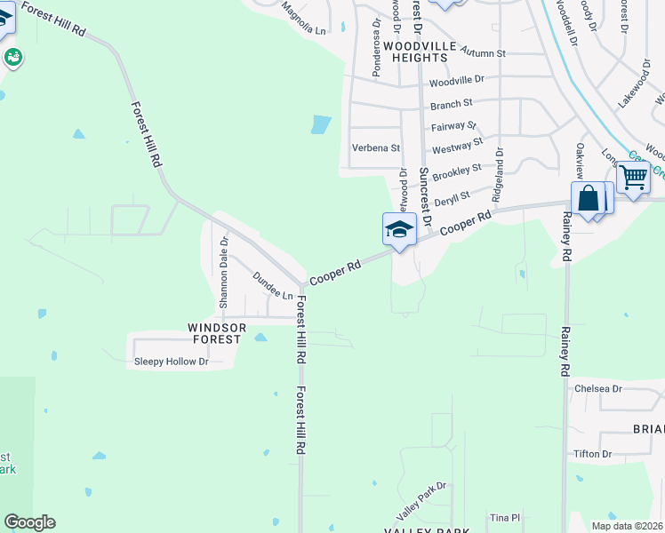 map of restaurants, bars, coffee shops, grocery stores, and more near 1256 Cooper Road in Jackson
