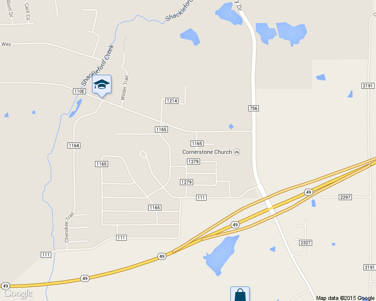 map of restaurants, bars, coffee shops, grocery stores, and more near 1605 Oak Creek Circle in Tyler
