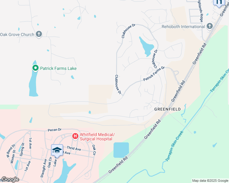 map of restaurants, bars, coffee shops, grocery stores, and more near 422 Patrick Farms Drive in Pearl