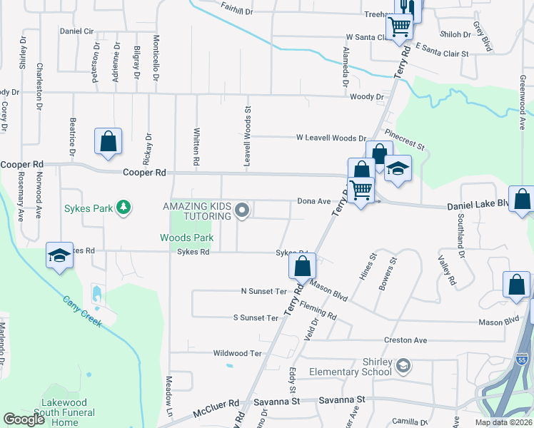 map of restaurants, bars, coffee shops, grocery stores, and more near 228 Mikell Street in Jackson