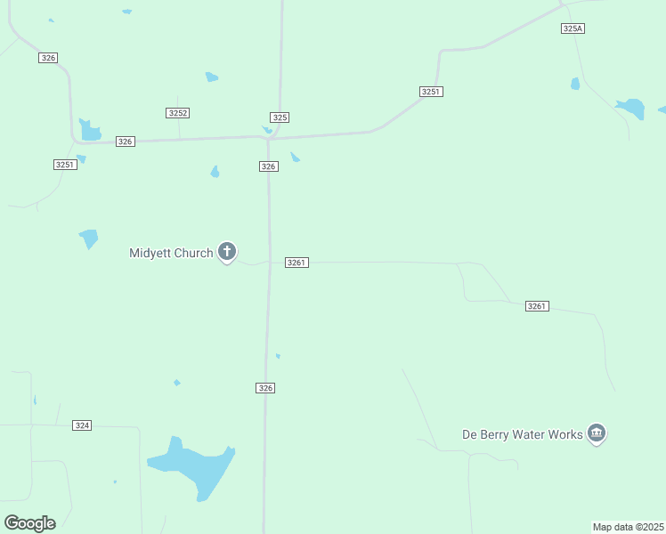 map of restaurants, bars, coffee shops, grocery stores, and more near 170 County Road 3261 in De Berry