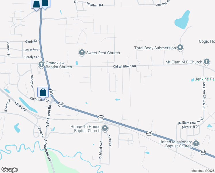 map of restaurants, bars, coffee shops, grocery stores, and more near 945 Jenkins Street in Pearl
