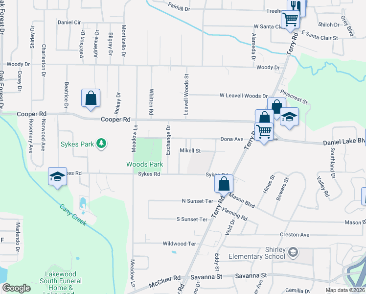 map of restaurants, bars, coffee shops, grocery stores, and more near 252 Mikell Street in Jackson