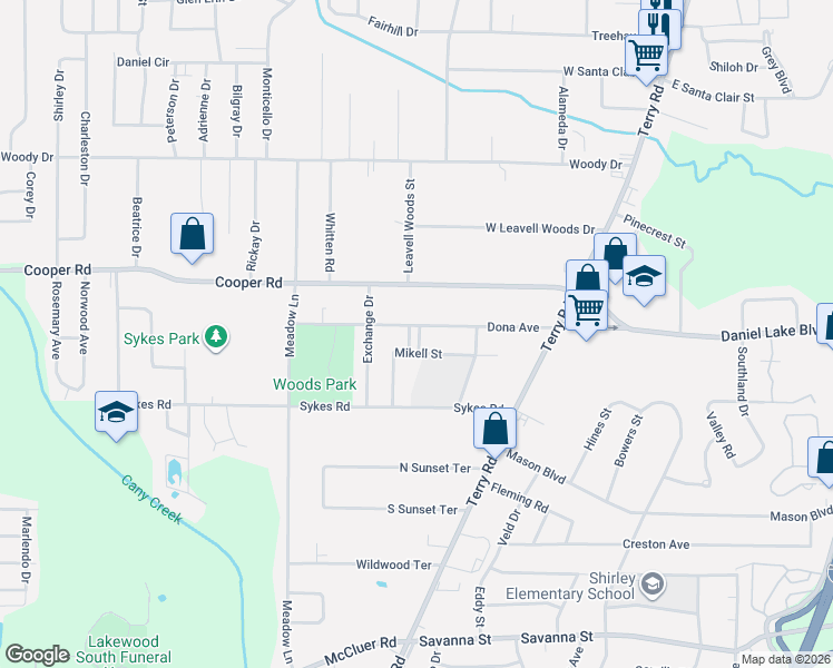 map of restaurants, bars, coffee shops, grocery stores, and more near 247 Dona Avenue in Jackson