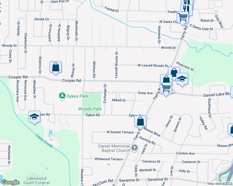 map of restaurants, bars, coffee shops, grocery stores, and more near 100 Bryan Street in Jackson