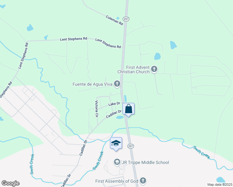 map of restaurants, bars, coffee shops, grocery stores, and more near 2521 Georgia 297 in Vidalia