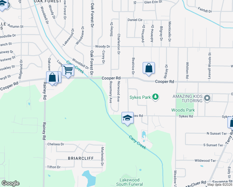 map of restaurants, bars, coffee shops, grocery stores, and more near 3514 Norwood Avenue in Jackson