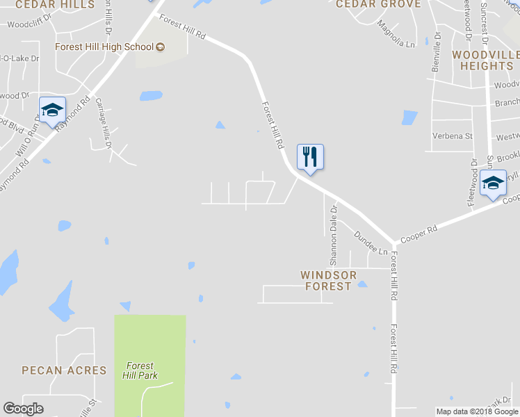 map of restaurants, bars, coffee shops, grocery stores, and more near 2273 Forest Park Drive in Jackson