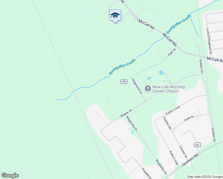 map of restaurants, bars, coffee shops, grocery stores, and more near 126 Oak Street in Rincon