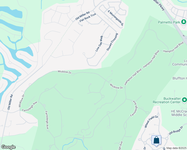 map of restaurants, bars, coffee shops, grocery stores, and more near 52 Wicklow Drive in Bluffton