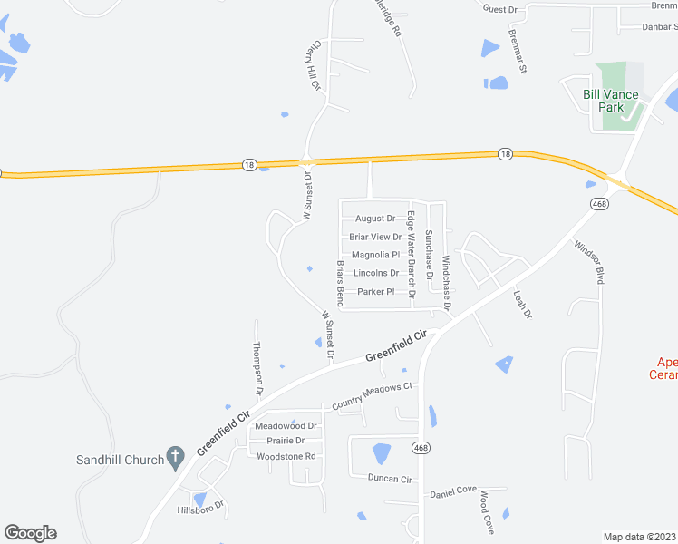 map of restaurants, bars, coffee shops, grocery stores, and more near 406 Briars Bend in Brandon