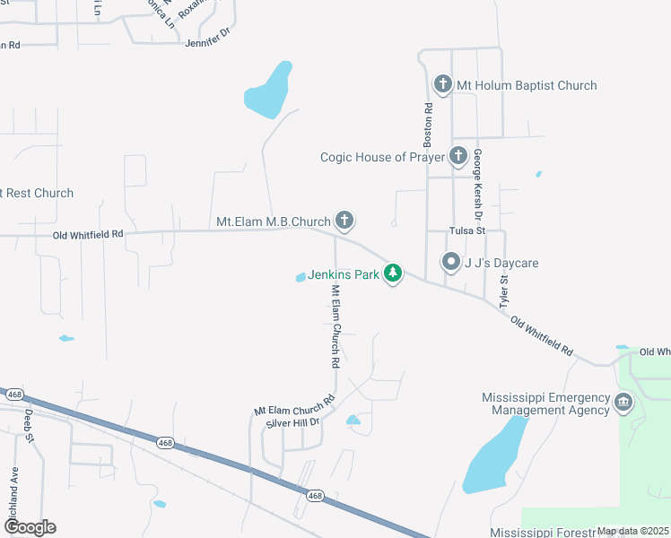 map of restaurants, bars, coffee shops, grocery stores, and more near 931 Mount Elam Church Road in Pearl