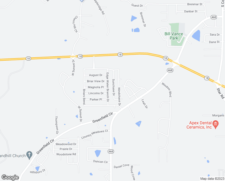 map of restaurants, bars, coffee shops, grocery stores, and more near 224 Sunchase Drive in Brandon