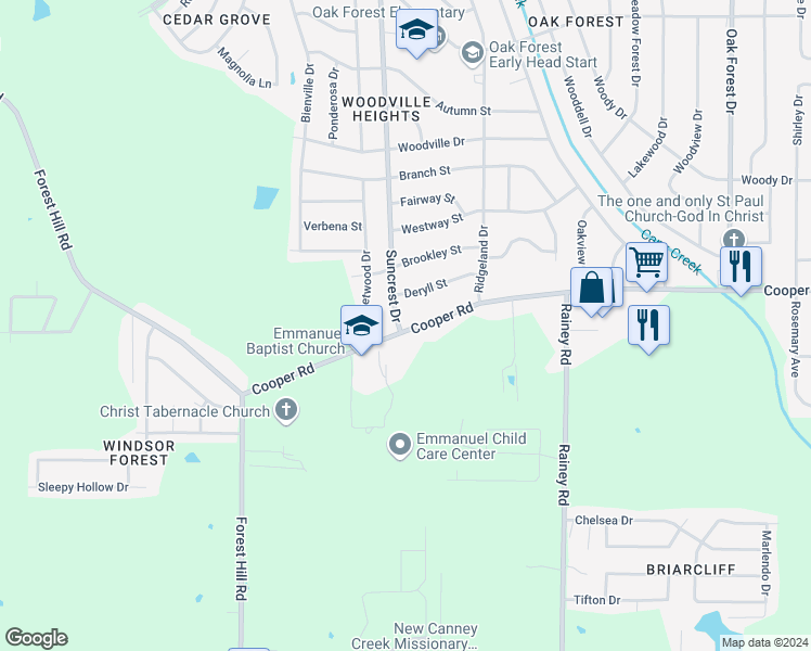map of restaurants, bars, coffee shops, grocery stores, and more near 1088 Cooper Road in Jackson