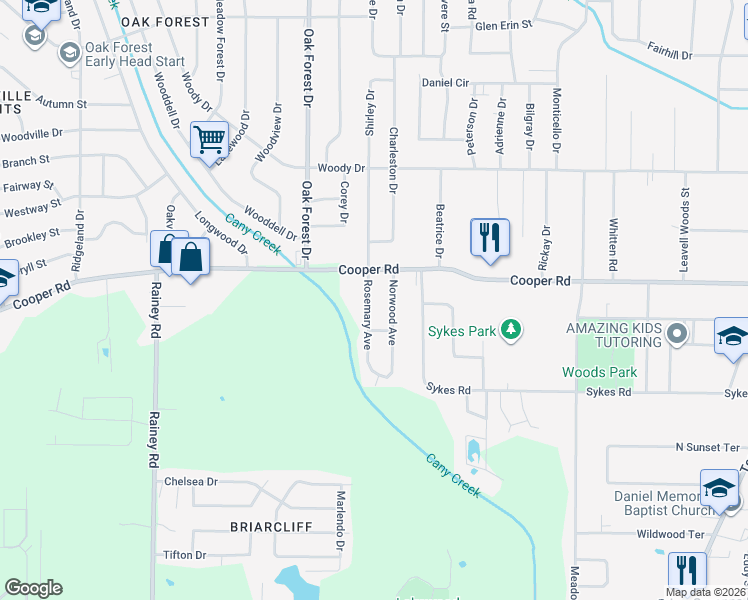 map of restaurants, bars, coffee shops, grocery stores, and more near 3423 Rosemary Ave in Jackson