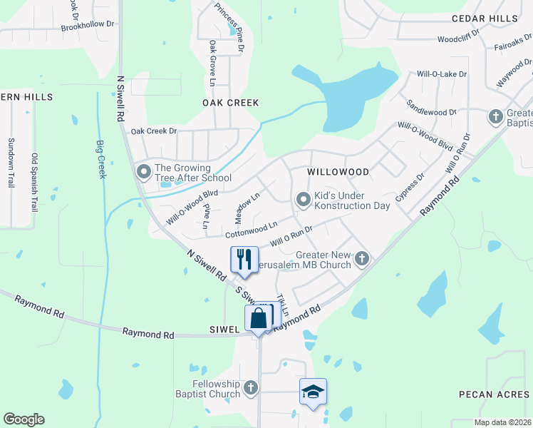 map of restaurants, bars, coffee shops, grocery stores, and more near 131 Hickory Cove in Jackson