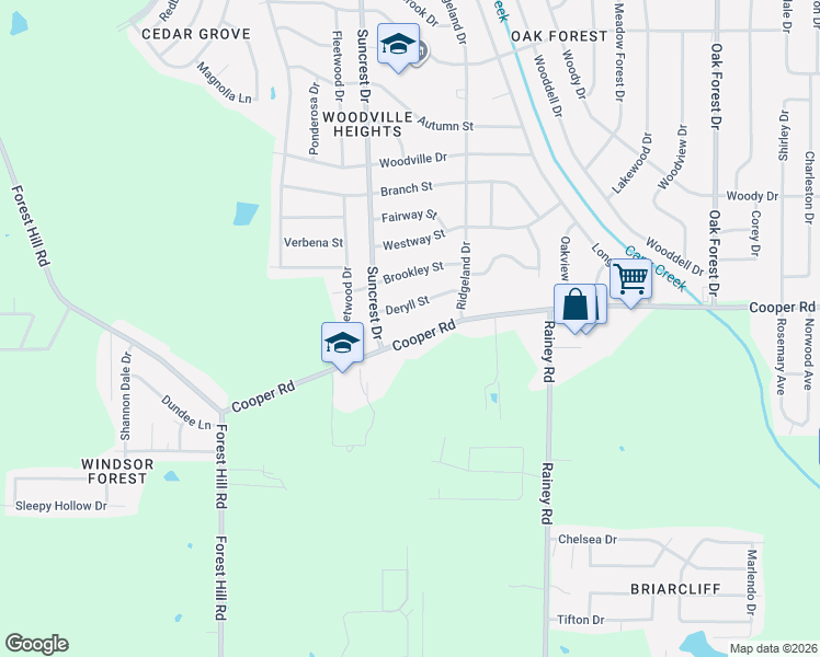 map of restaurants, bars, coffee shops, grocery stores, and more near 1072 Cooper Road in Jackson