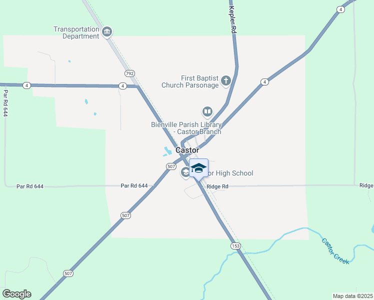 map of restaurants, bars, coffee shops, grocery stores, and more near in Castor