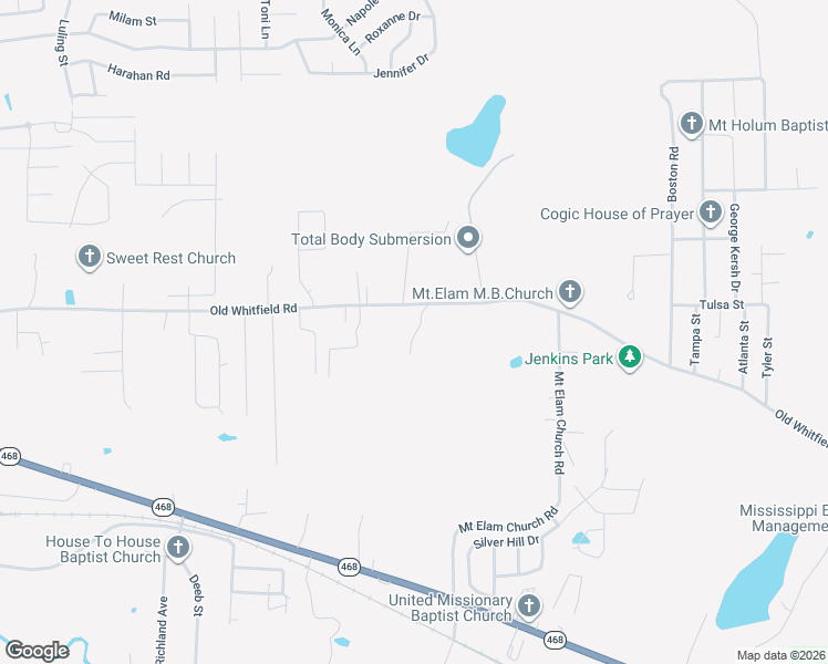 map of restaurants, bars, coffee shops, grocery stores, and more near 470 Old Whitfield Road in Pearl