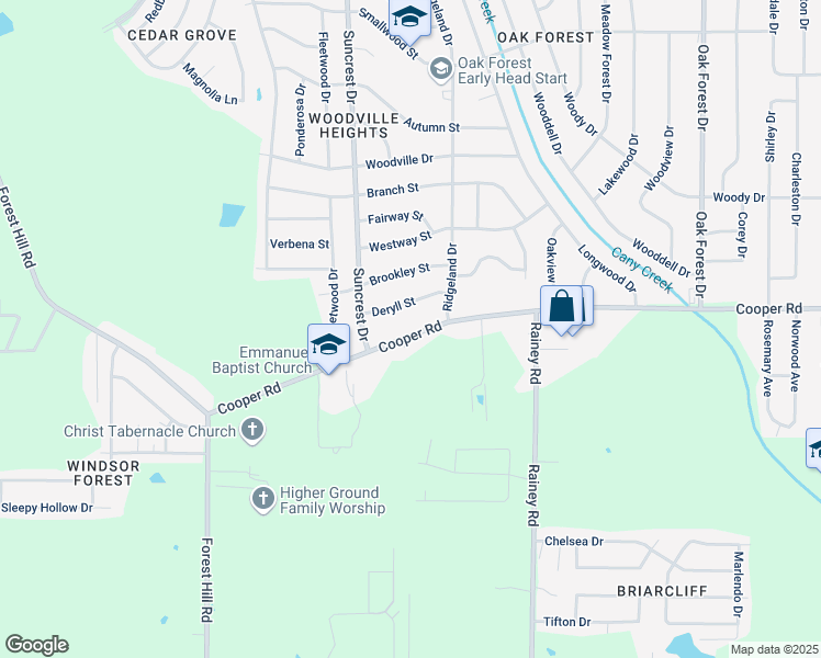 map of restaurants, bars, coffee shops, grocery stores, and more near 1036 Cooper Road in Jackson