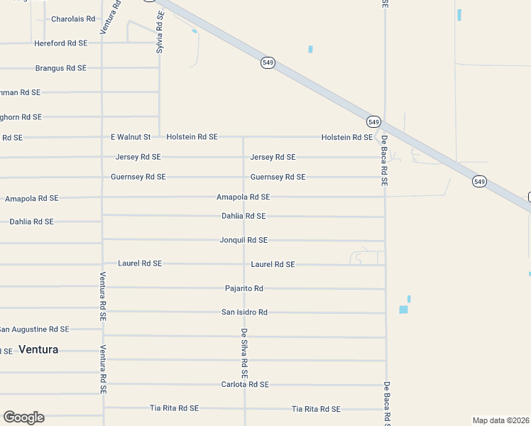 map of restaurants, bars, coffee shops, grocery stores, and more near 6501-6549 Dahlia Road Southeast in Deming