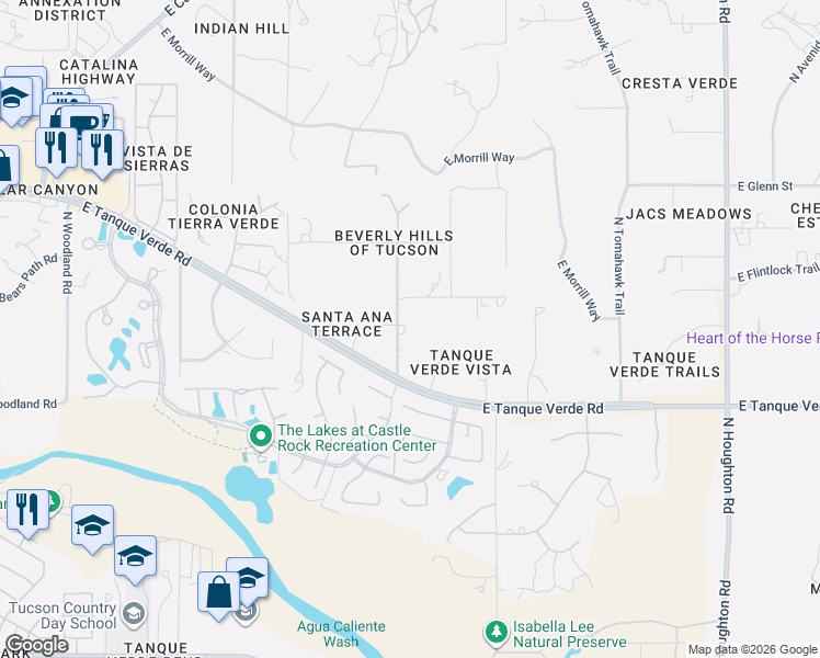 map of restaurants, bars, coffee shops, grocery stores, and more near 2560 North Jeanette Avenue in Tucson